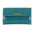 Miu Miu Kiss Lock Wallet, &pound;190, Accessories, Blue, Croc Embossed, Front view